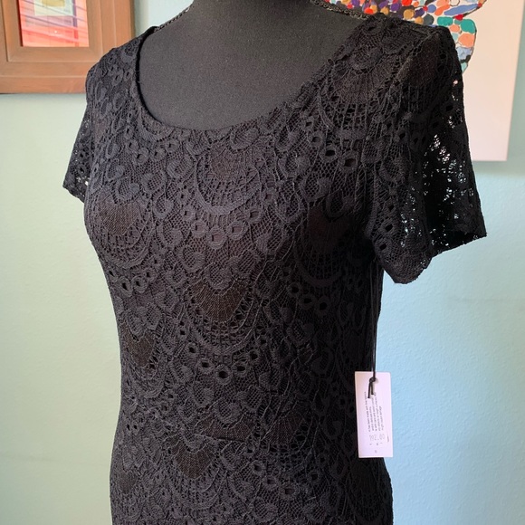 NWT Velvet by G&S black lace dress - Picture 4 of 14